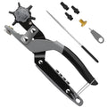 Diyife Pro Lightweight Belt Hole Puncher, [Magnetic] Effortless One-Squeeze Leather Hole Punch Tool with 6 Interchangeable Punch Heads, Brass Anvils, Compact & Durable, for Belts, Cards, Papers