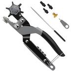 Diyife Pro Lightweight Belt Hole Puncher, [Magnetic] Effortless One-Squeeze Leather Hole Punch Tool with 6 Interchangeable Punch Heads, Brass Anvils, Compact & Durable, for Belts, Cards, Papers