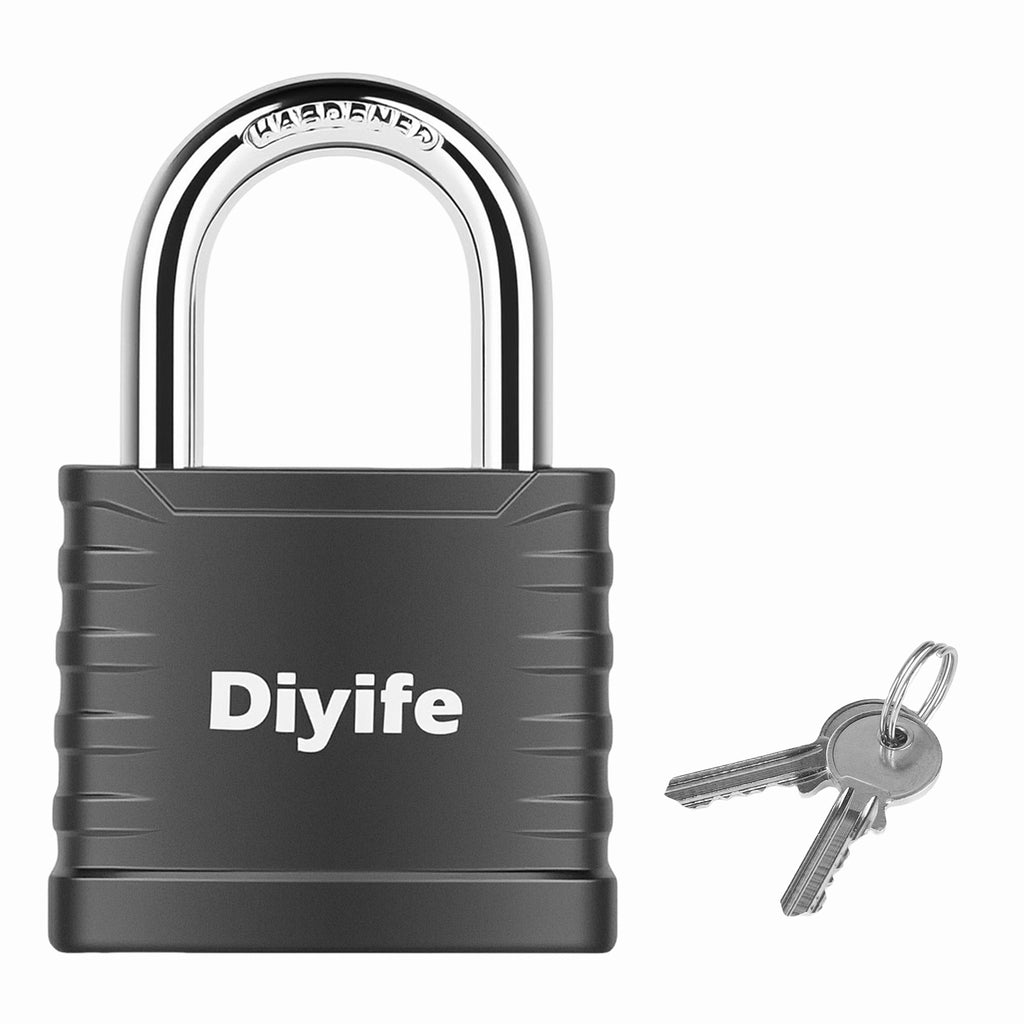 Heavy Duty Key Padlock, [Anti-Theft] Diyife Padlock with Keys Weatherproof, Thickened Shackle, Outdoor Padlocks Anticut, Anti-Rust Steel for School Gym Locker, Garage, Shed, Fence, Yard