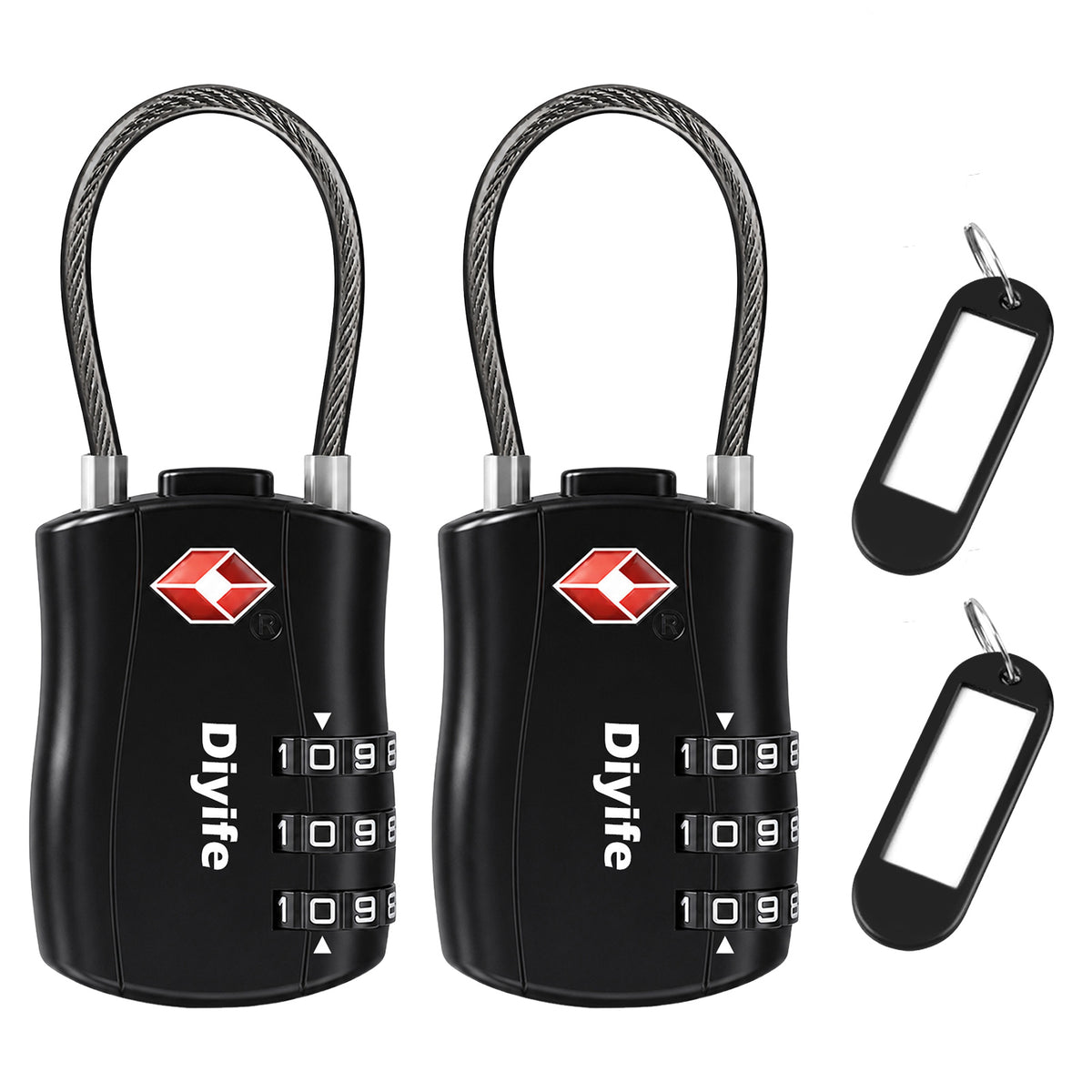 Diyife TSA Combination Padlock, 3 Digit Luggage Lock, Travel Lock for Suitcase, Backpack, Locker, Briefcase
