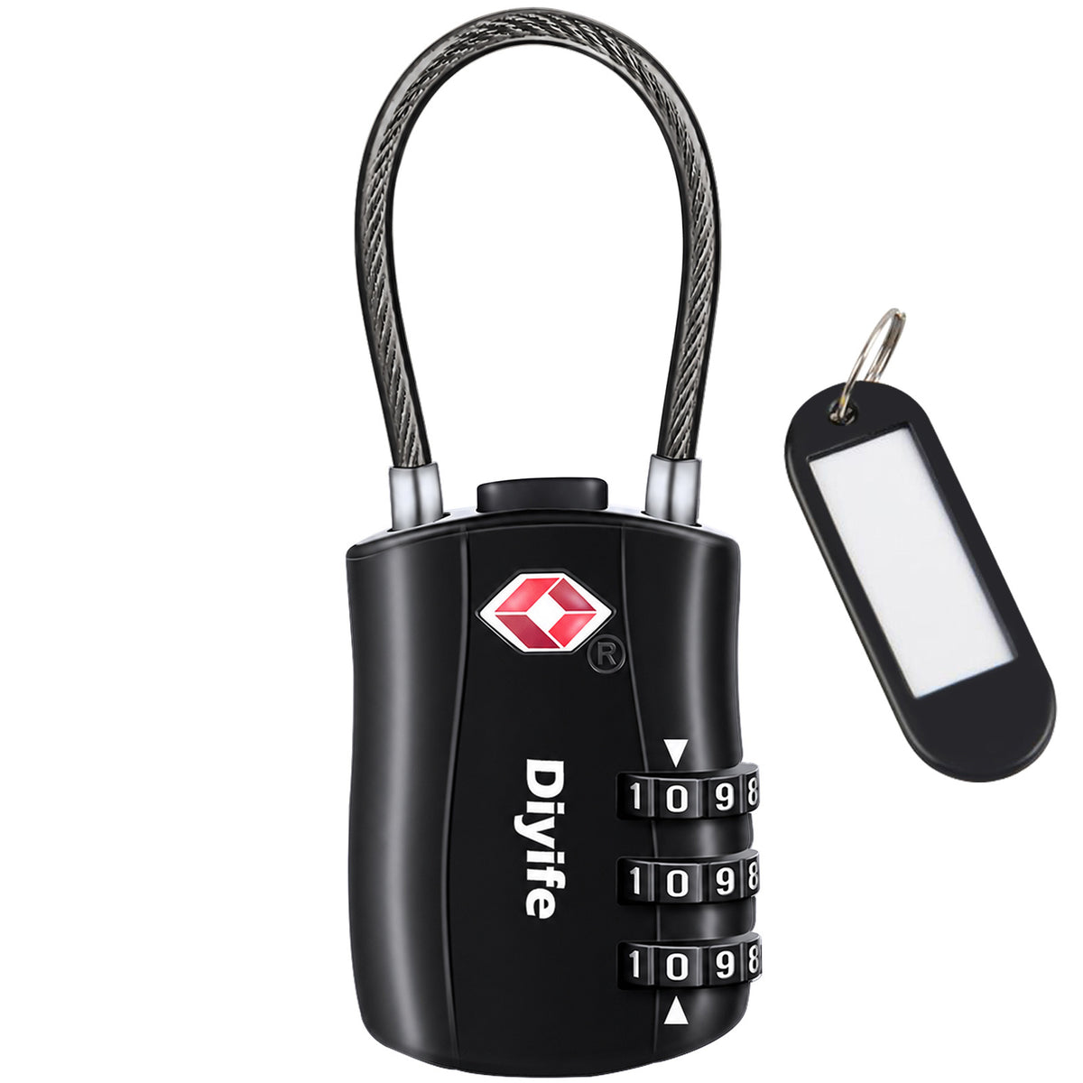 Diyife TSA Combination Padlock, 3 Digit Luggage Lock, Travel Lock for Suitcase, Backpack, Locker, Briefcase
