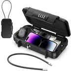 Diyife Cassetta di Sicurezza Portatile – [Impermeabile] Cassetta di Sicurezza da Viaggio con Combinazione, Scatola di Sicurezza Antifurto con Codice a 4 Cifre e Cavo in Acciaio Rimovibile per Hotel, Viaggi, Sport, Ufficio e Vacanze