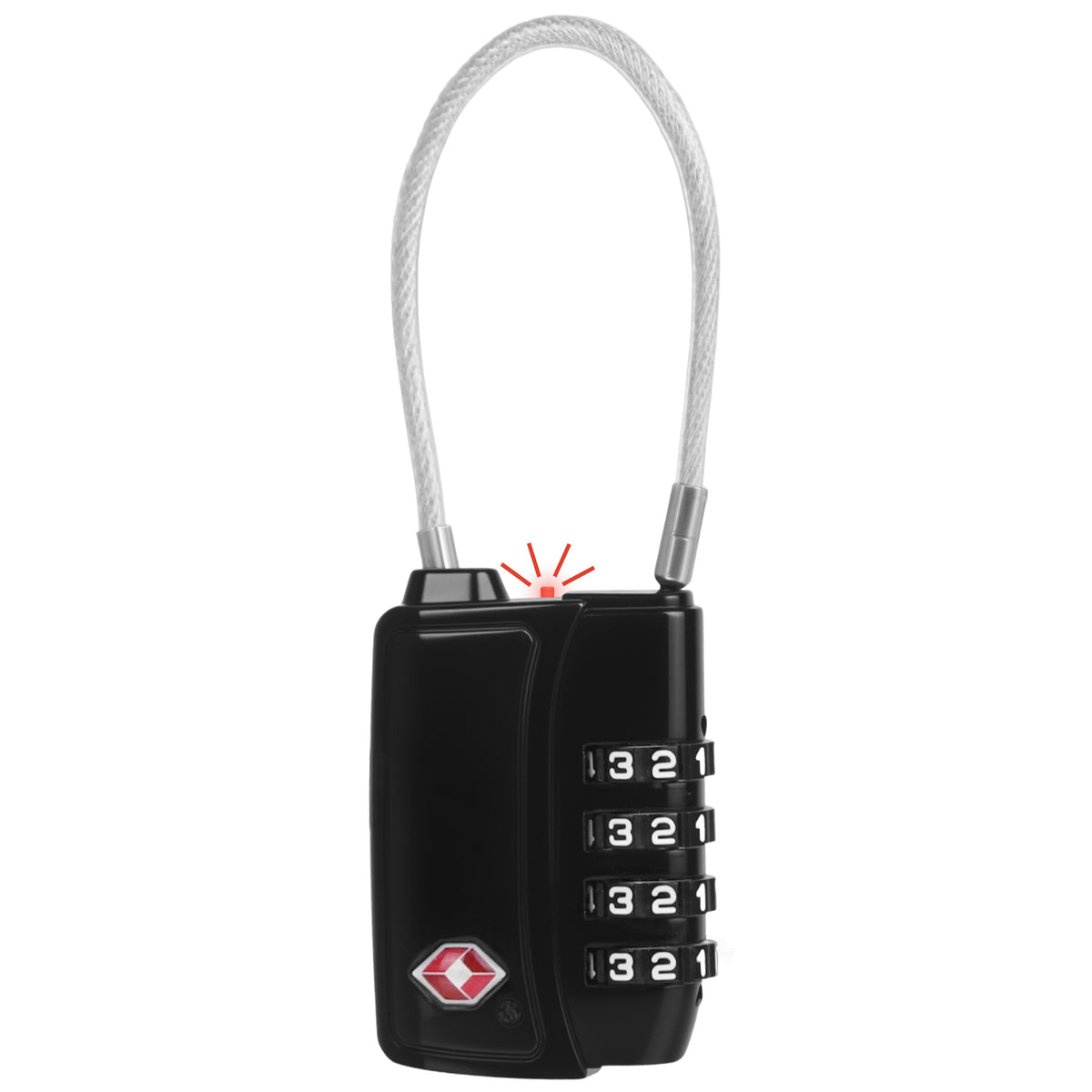Diyife TSA008 Travel Luggage Lock, 2 Pack 4-Digit Resettable Combination Padlock with Open Alert Indicator & Flexible Cable, Security Upgrade Small Round Lock for Suitcases & Cases
