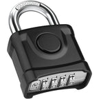 Large Heavy Duty Combination Padlock, [8mm Thick Shackle] Diyife 54mm Locker Lock, 4 Digit Weatherproof Padlock, [One-Click Open] Combination Lock for Gate, Hasp, Gym, School, Shed, Fence, Cabinet