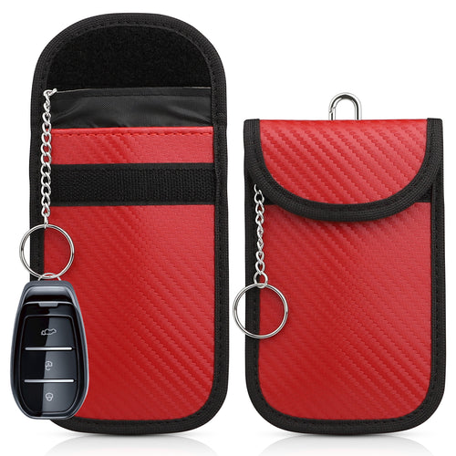 Diyife 2 Pack Faraday Pouch, RFID NFC Car Key Signal Blocker Pouch, Full Shielding Keyless Entry Anti-Theft Relay Attack Faraday Bag for Car Motorcycle Keys, Bank Cards and ID Cards