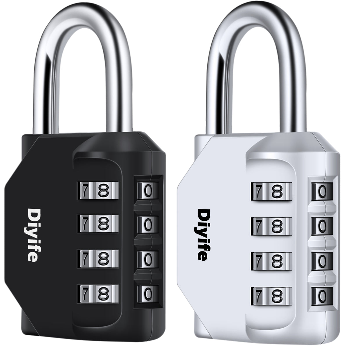Diyife Combination Padlock, Weatherproof 4 Digit Resettable Locker Lock