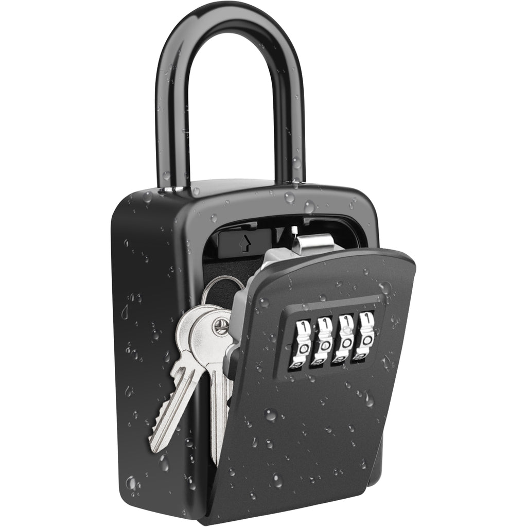 Key Lock Box, Diyife 4-Digit Security Combination Lock Box for House Key Weatherproof, Hanging Mounted, 5 House Keys Capacity, Portable Spare Key Storage Box for Home Apartment Office Garage Airbnb