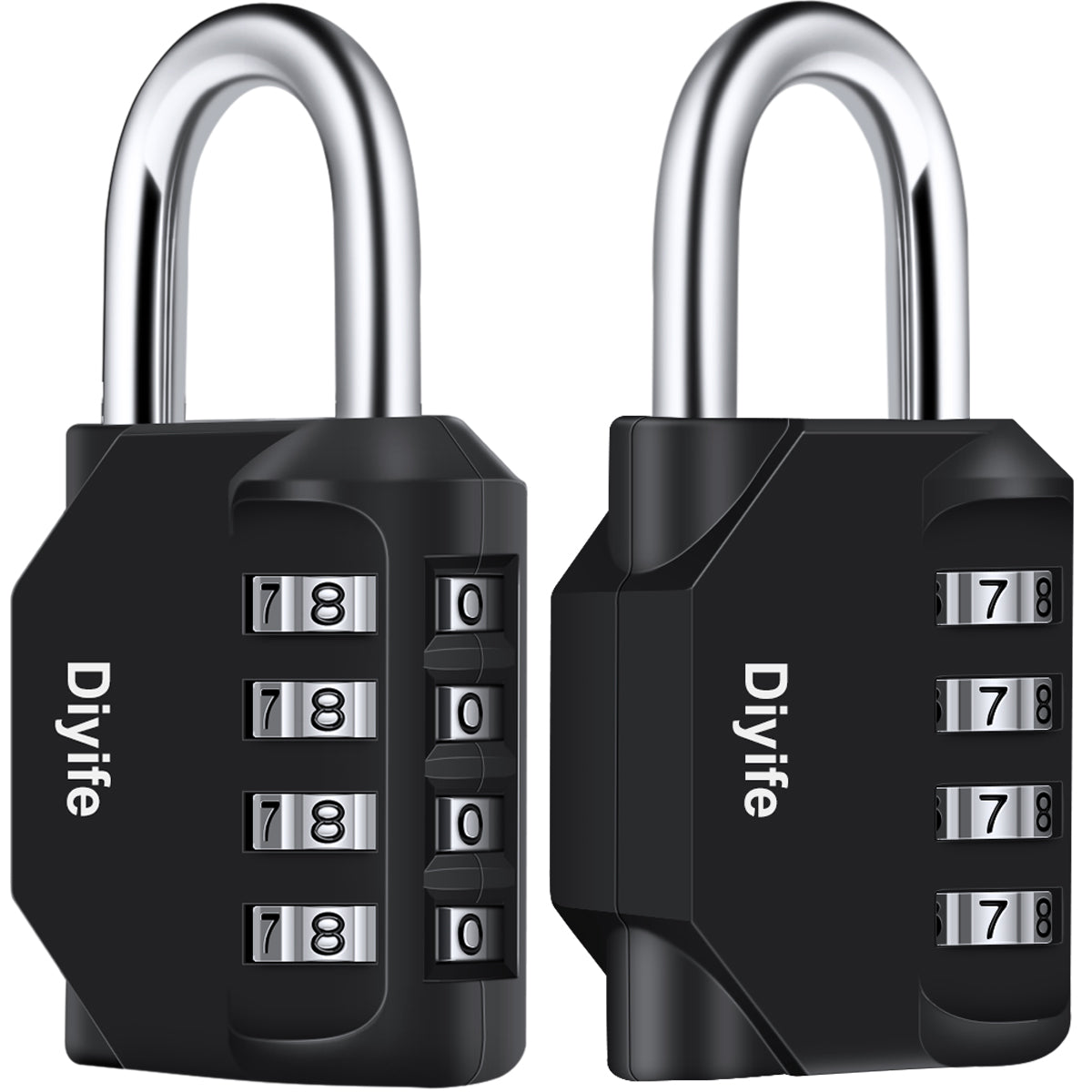 Diyife Combination Padlock, Weatherproof 4 Digit Resettable Locker Lock