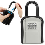 Key Safe Heavy Duty, [Waterproof] Diyife Portable Lock Box with Removable Shackle, Wall Mounted and Resettable 4 Digit Combination Key Storage Lock Box for House Keys, Car Keys [5 Keys Capacity]-Grey