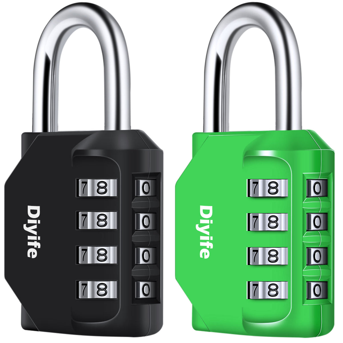 Diyife Combination Padlock, Weatherproof 4 Digit Resettable Locker Lock