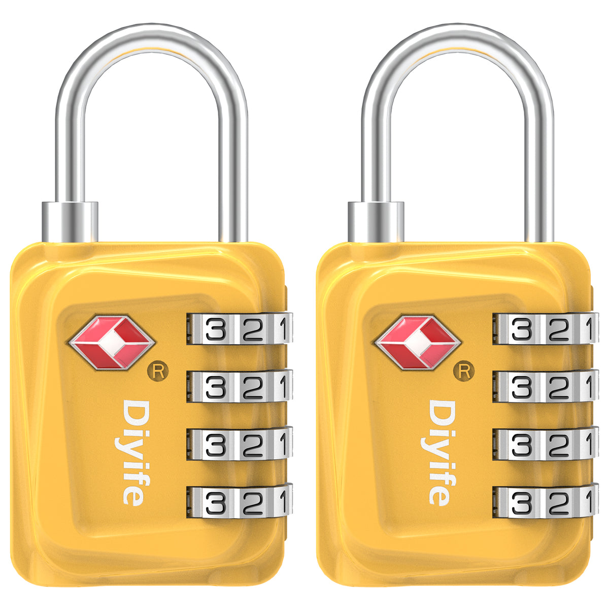Diyife TSA Luggage Padlock, 4 Digit Combination Lock, Airplane Travel Lock for Suitcase, Gym Bag, Backpack, Case