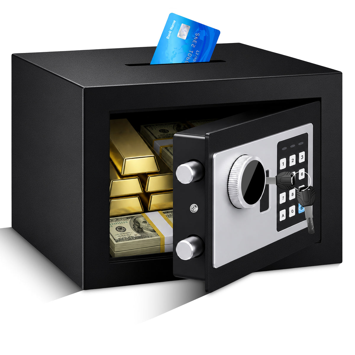 Small Safe Box for Home, Diyife 0.22 Cu Ft Money Safe Security Lock Box