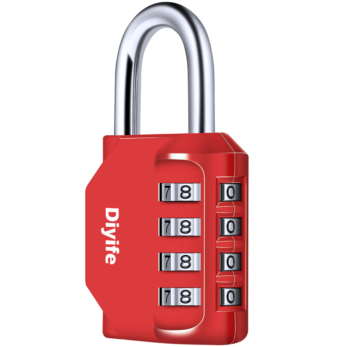 Diyife Combination Padlock, Weatherproof 4 Digit Resettable Locker Lock