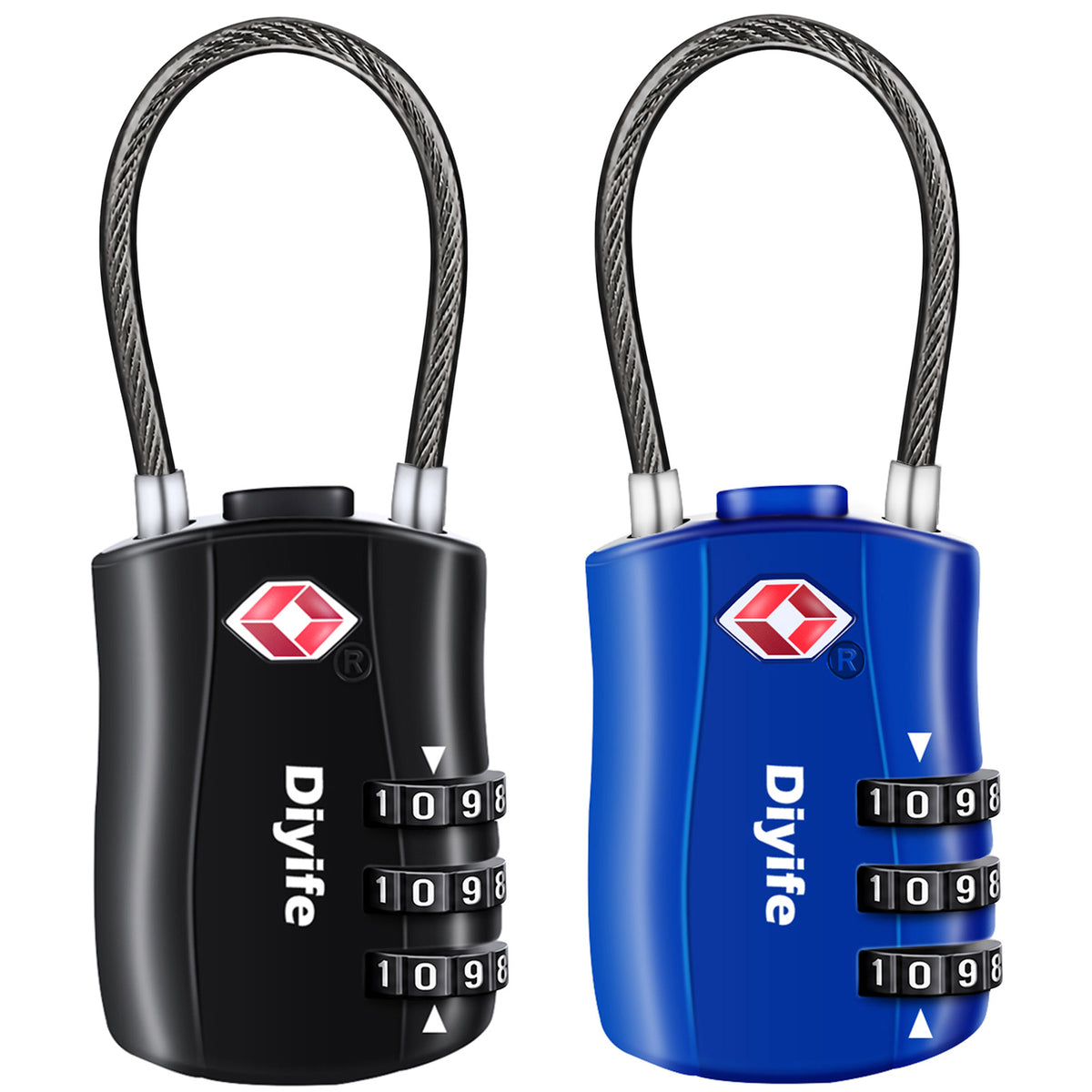 Diyife TSA Combination Padlock, 3 Digit Luggage Lock, Travel Lock for Suitcase, Backpack, Locker, Briefcase