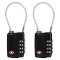 Diyife TSA008 Travel Luggage Lock, 2 Pack 4-Digit Resettable Combination Padlock with Open Alert Indicator & Flexible Cable, Security Upgrade Small Round Lock for Suitcases & Cases