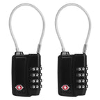 Diyife TSA008 Travel Luggage Lock, 2 Pack 4-Digit Resettable Combination Padlock with Open Alert Indicator & Flexible Cable, Security Upgrade Small Round Lock for Suitcases & Cases