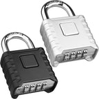 Large Heavy Duty Combination Padlock, [2 Pack] [One-Click Open] Diyife 52mm 4 Digit Locker Lock Weatherproof Lock Outdoor Combination Lock for School, Gym,Shed,Fence,Hasp,Cabinet (Black,Silver)