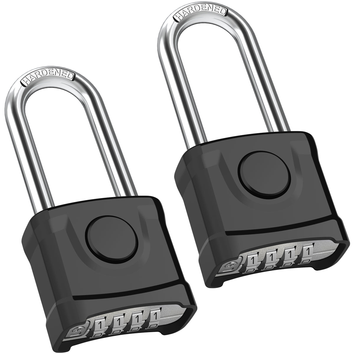Large Heavy Duty Combination Padlock, [Long Shackle 8mm Thick] Diyife 54mm Locker Lock, 4 Digit Weatherproof Padlock, [One-Click Open] Combination Lock for Gym, Outdoor, Shed, Fence, Cabinet (Black)