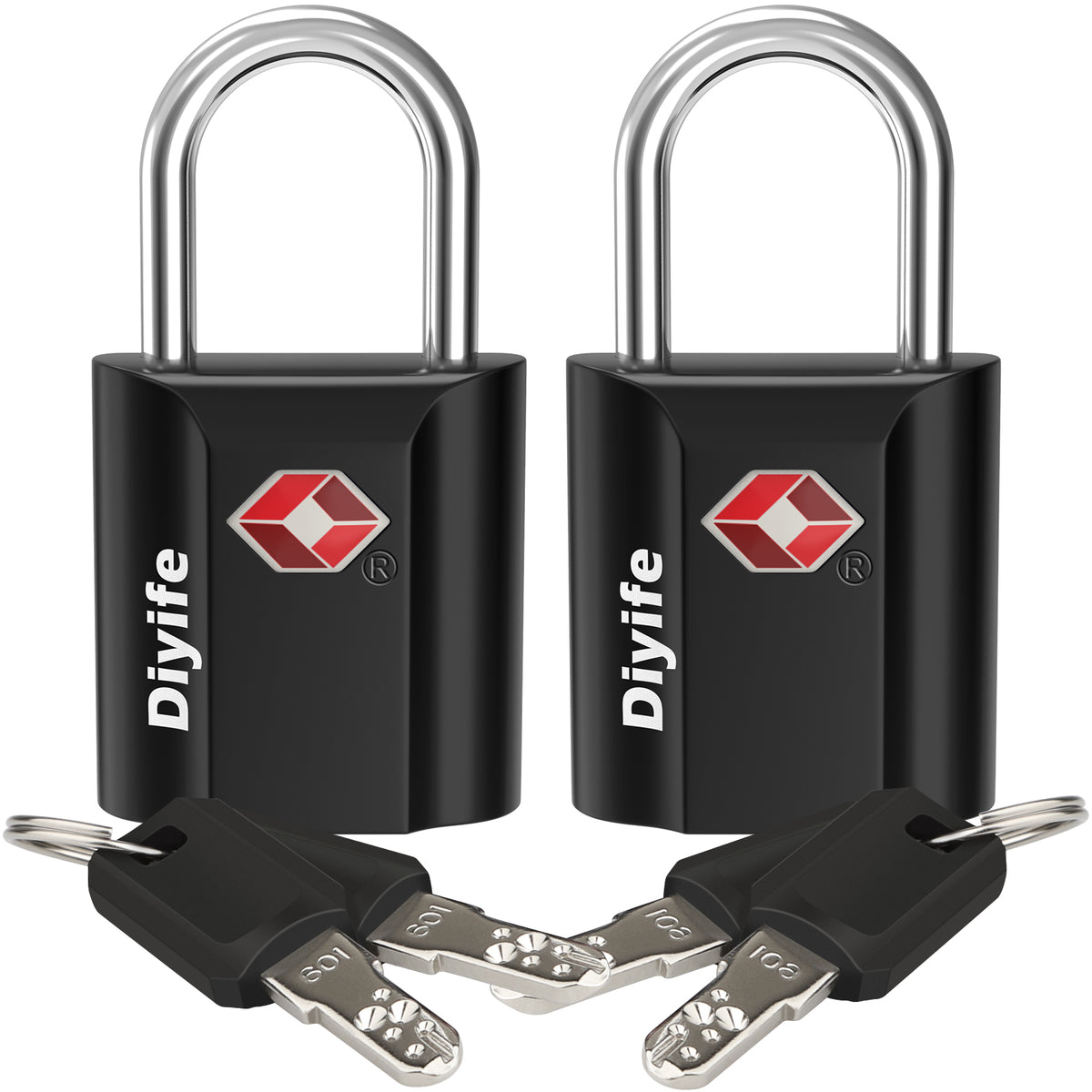 Diyife TSA Travel Padlock, Key Lock, Mini TSA Lock for Suitcase, Luggage, Travel Case, Locker