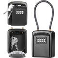 Key Safe Box, [Weatherproof] Diyife 4-Digit Combination Key Lock Box Removable Wire Rope Shackle, Hangable Portable Security Key Lock Box for Home Office Garage School