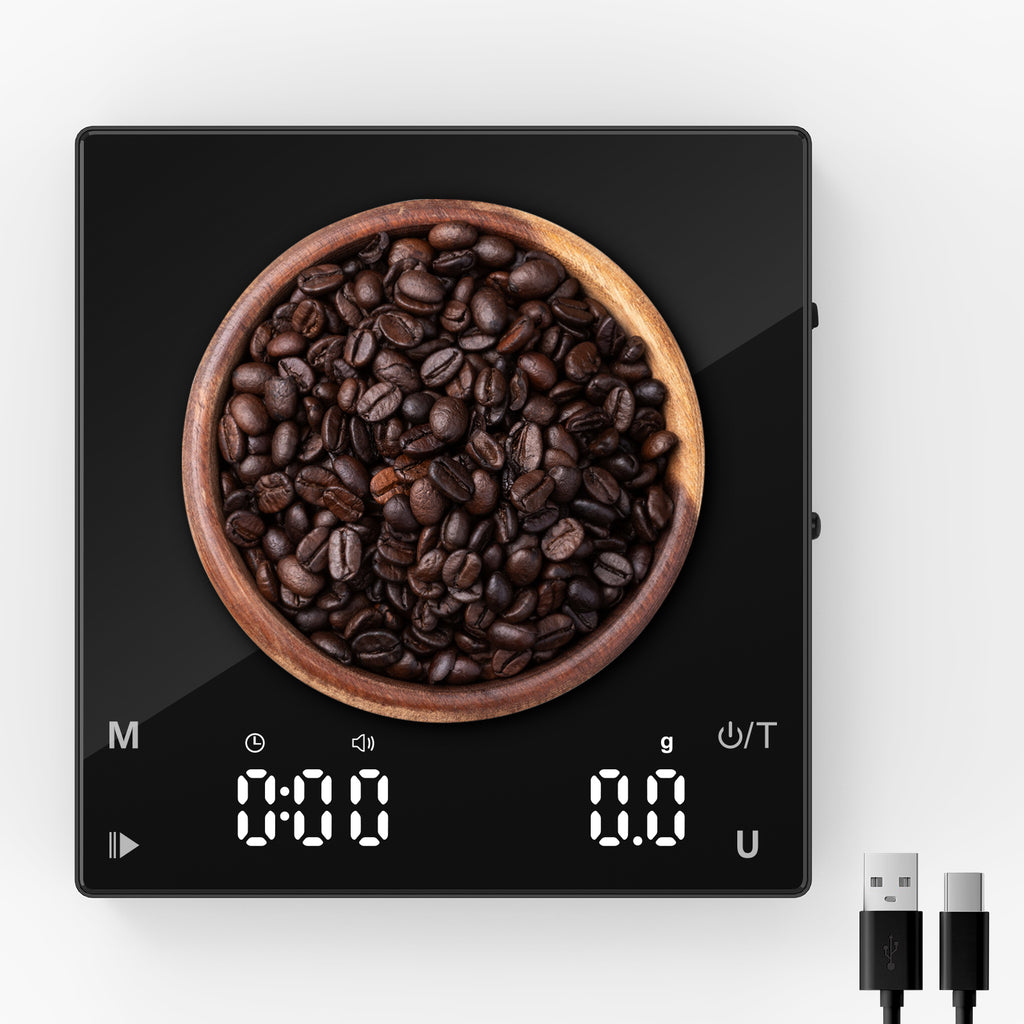 Diyife Rechargeable Mini Coffee Scales with Timer, 0.1g/2kg High Precision, Electronic Digital Espresso Scale with HD LED Display, Portable Analytical Lab Balance for Labs, Jewellers, Gold, Food