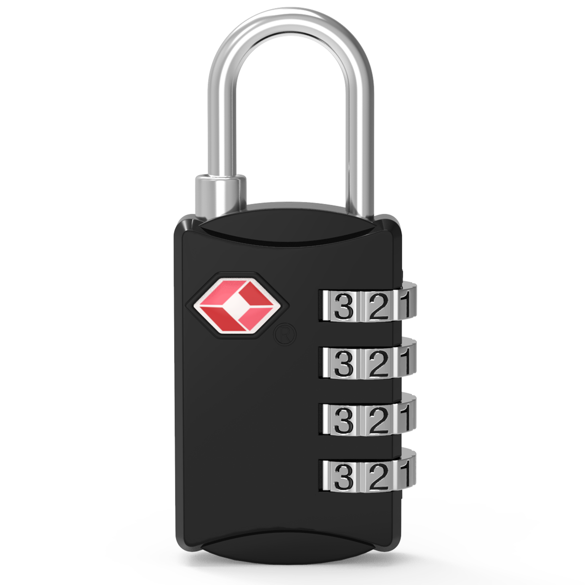 Diyife TSA Combination Padlock, 4 Digit Luggage Lock, Black, for Suitcase, Travel Bag, Gym Locker