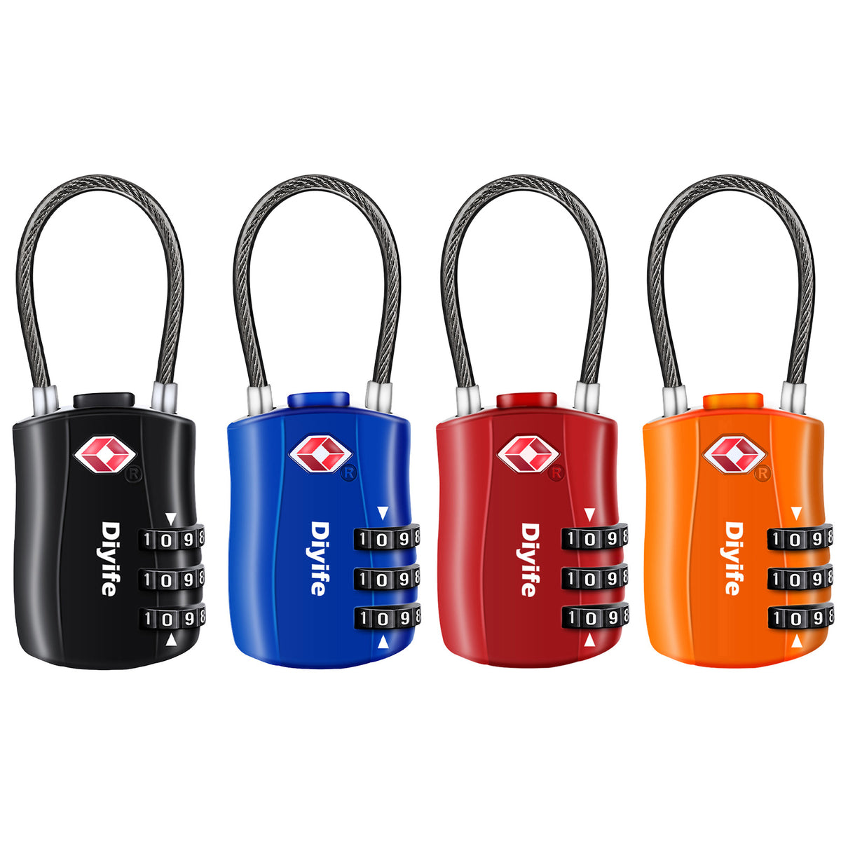 Diyife TSA Combination Padlock, 3 Digit Luggage Lock, Travel Lock for Suitcase, Backpack, Locker, Briefcase