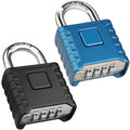 Large Heavy Duty Combination Padlock, [8mm Thick Shackle] [One-Click Open] Diyife 52mm 4 Digit Locker Lock Weatherproof Lock Outdoor Combination Lock for Shed, Fence, Hasp, School, Gym(Black Blue)