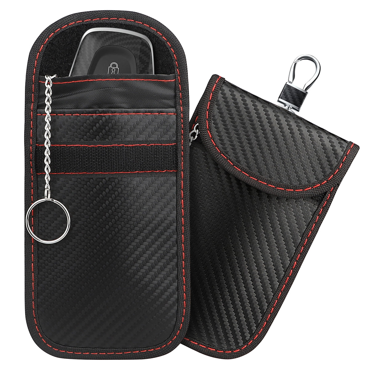 Diyife Faraday Bag for Car Keys, [2 Pack] [Gift for Men] Upgraded Car Key Antitheft Signal Blocker Pouch with Welt & Hook Securing Keyring, RFID Key Pouch for Keyless Car, Antitheft Key Fob Protector