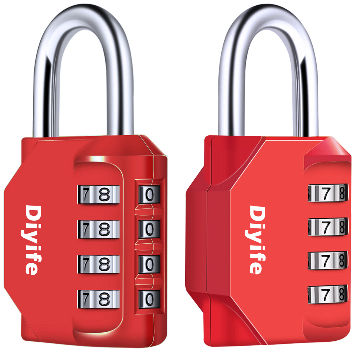 Diyife Combination Padlock, Weatherproof 4 Digit Resettable Locker Lock