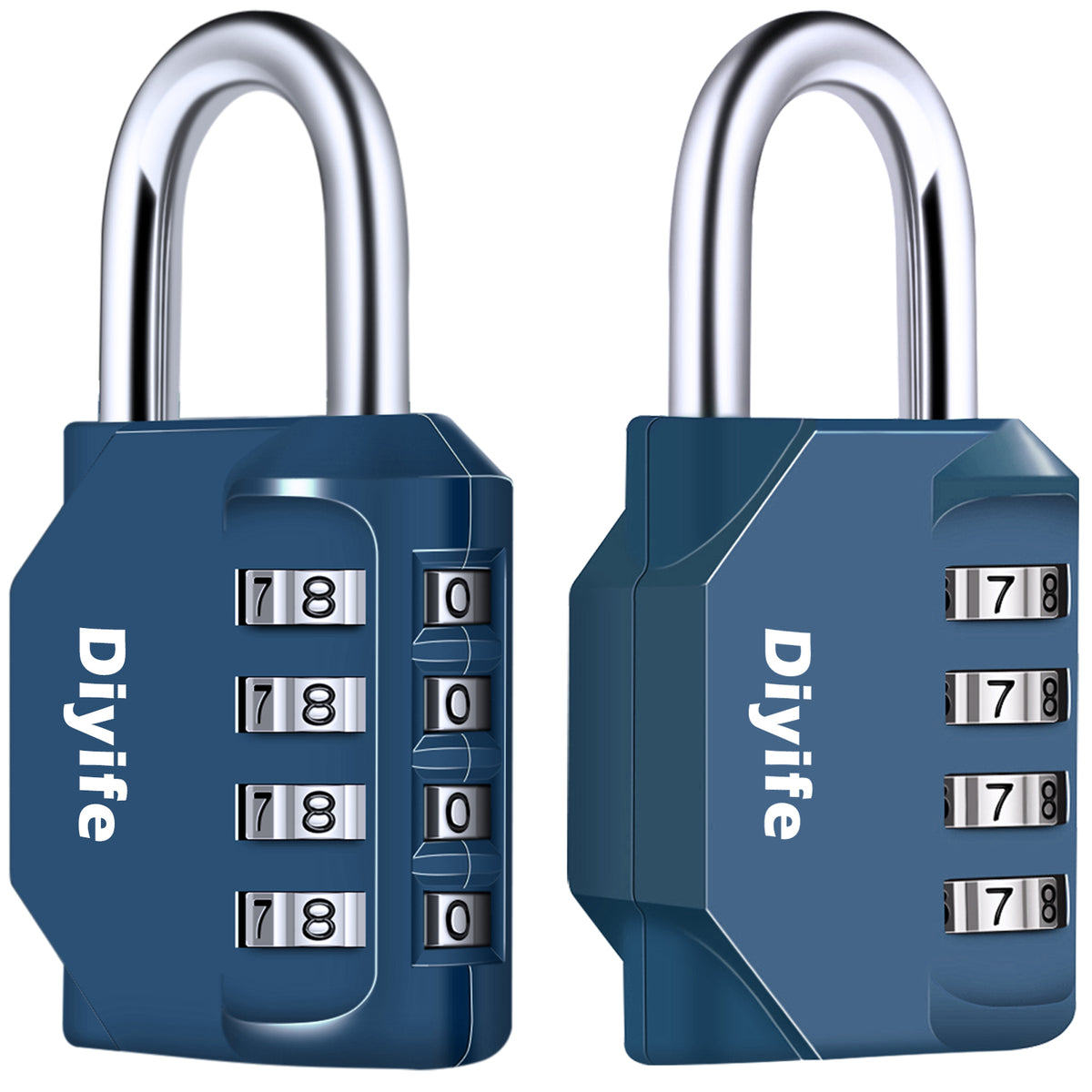 Diyife Combination Padlock, Weatherproof 4 Digit Resettable Locker Lock