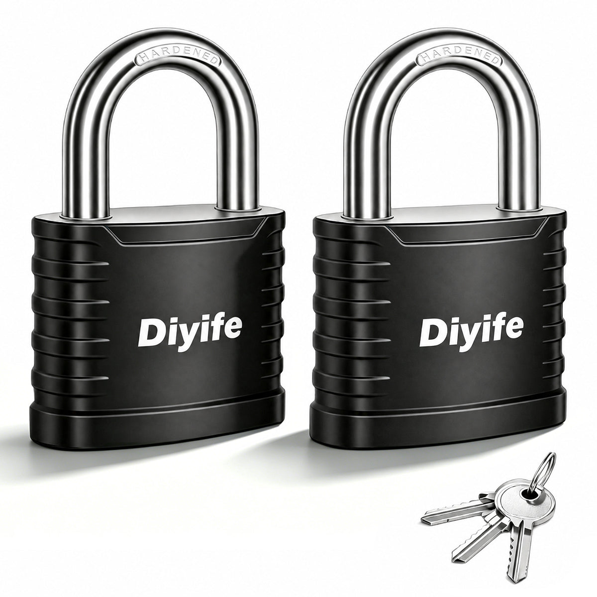Heavy Duty Key Padlock, [Anti-Theft] Diyife Padlock with Keys Weatherproof, Thickened Shackle, Outdoor Padlocks Anticut, Anti-Rust Steel for School Gym Locker, Garage, Shed, Fence, Yard