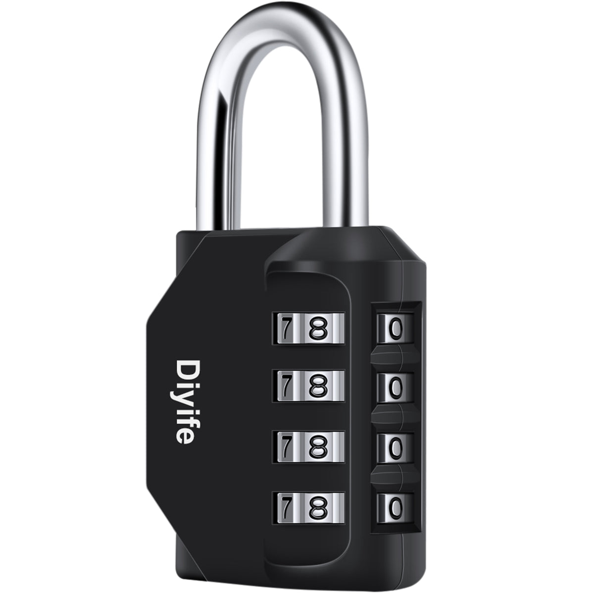 Diyife Combination Padlock, Weatherproof 4 Digit Resettable Locker Lock