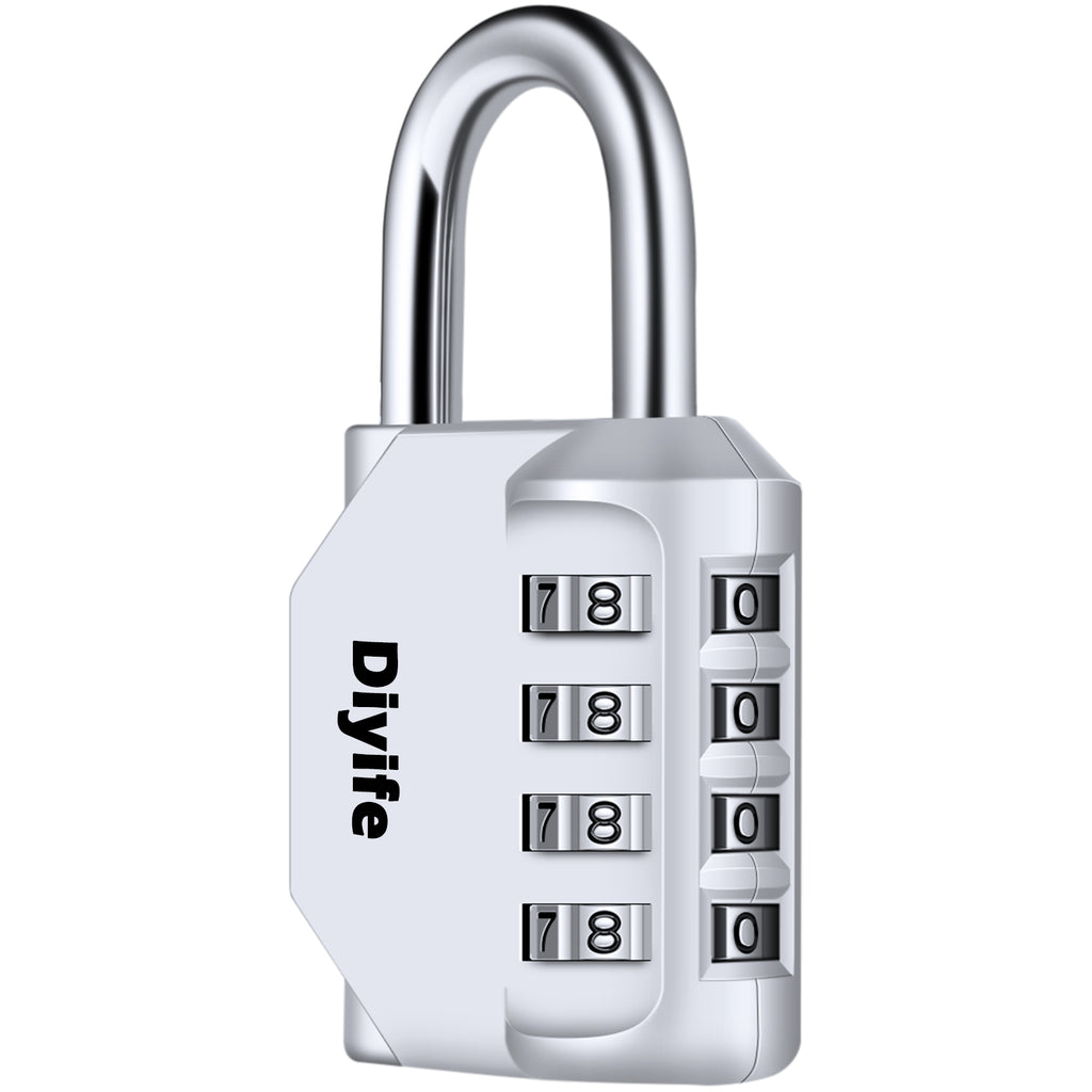 Diyife Combination Padlock, Weatherproof 4 Digit Resettable Locker Lock