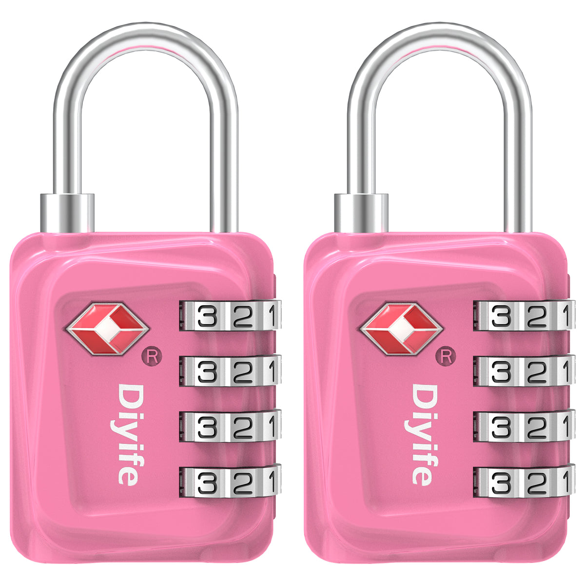 Diyife TSA Luggage Padlock, 4 Digit Combination Lock, Airplane Travel Lock for Suitcase, Gym Bag, Backpack, Case