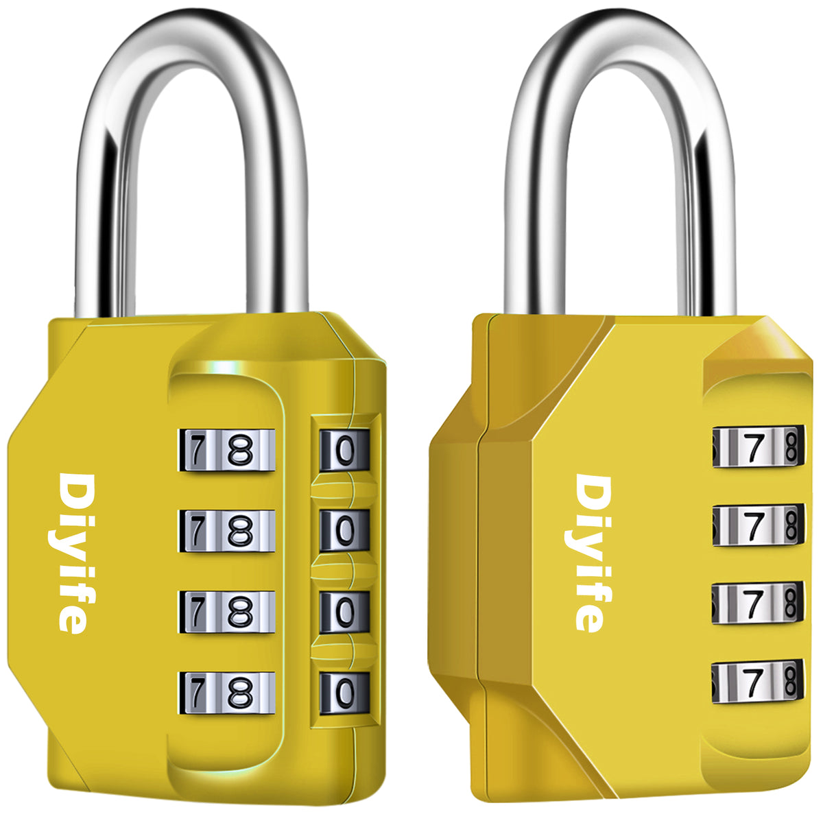 Diyife Combination Padlock, Weatherproof 4 Digit Resettable Locker Lock