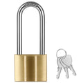 Heavy Duty Solid Brass Long Padlock with 3 Keys, 40mm Width 6mm Shackle 5-Pin Cylinder, Diyife Weatherproof Corrosion Resistant High Security Outdoor Lock for Gate, Garage, Storage Unit, Trailer