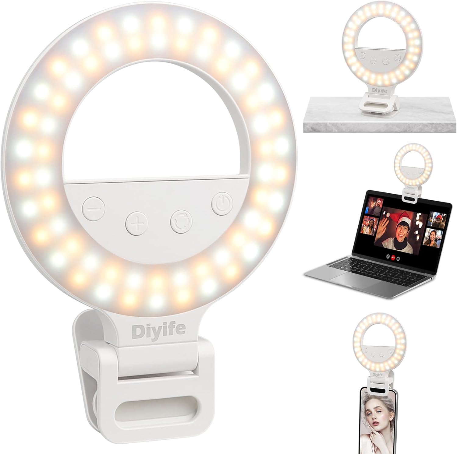 Diyife 360° Rotation Selfie Ring Light
