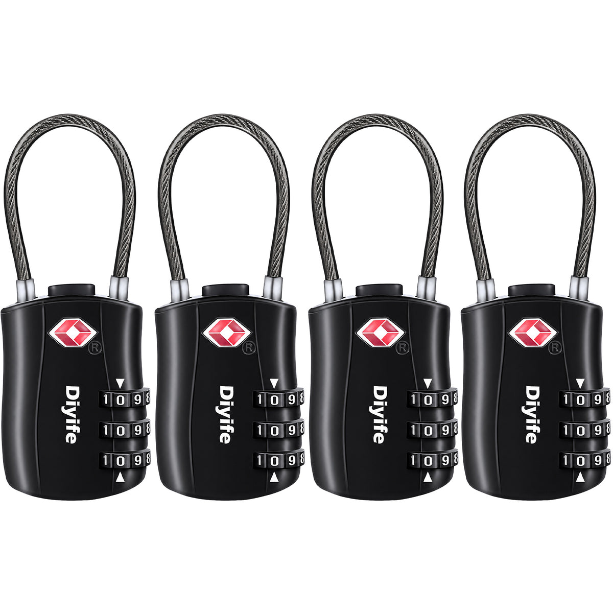 Diyife TSA Combination Padlock, 3 Digit Luggage Lock, Travel Lock for Suitcase, Backpack, Locker, Briefcase
