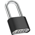 Large Heavy Duty Combination Padlock, [Long Shackle 8mm Thick] Diyife 51.5mm 4 Digit Locker Lock Weatherproof Outdoor Combination Lock for Gate, Shed, Fence, Cabinet, School, Gym (Black)