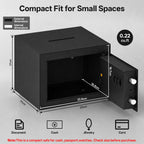 Small Safe Box for Home, Diyife 0.22 Cu Ft Money Safe Security Lock Box