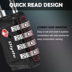 Diyife TSA Luggage Padlock, 4 Digit Combination Lock, Airplane Travel Lock for Suitcase, Gym Bag, Backpack, Case