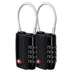 Diyife TSA008 Travel Luggage Lock, 2 Pack 4-Digit Resettable Combination Padlock with Open Alert Indicator & Flexible Cable, Security Upgrade Small Round Lock for Suitcases & Cases