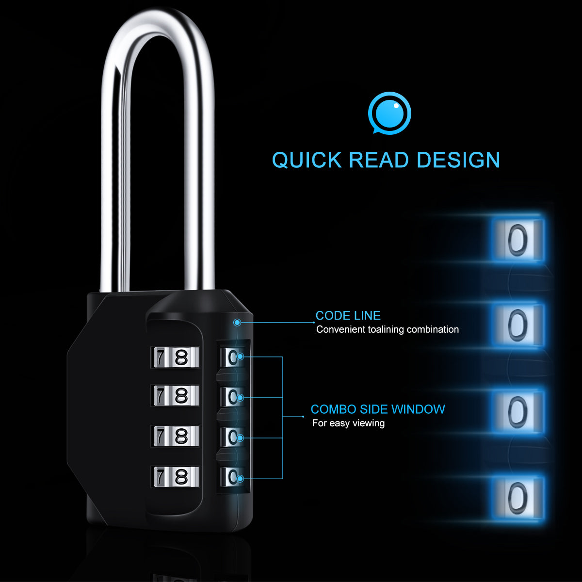 Diyife 4 Digit Combination Padlock, [2.6 inch Long Shackle] Locker Lock Weatherproof Lock Outdoor Combination Lock for School Gym Locker, Toolbox, Fence, Hasp, Cabinet, Shed, Cabinet