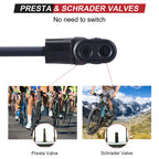 Mini Pompa da Bici con Manometro – Pompa Portatile per Pneumatici in Alluminio da 80-100 PSI per Valvole Presta e Schrader – Pompa Leggera per Bici da Corsa e Mountain Bike, Argento