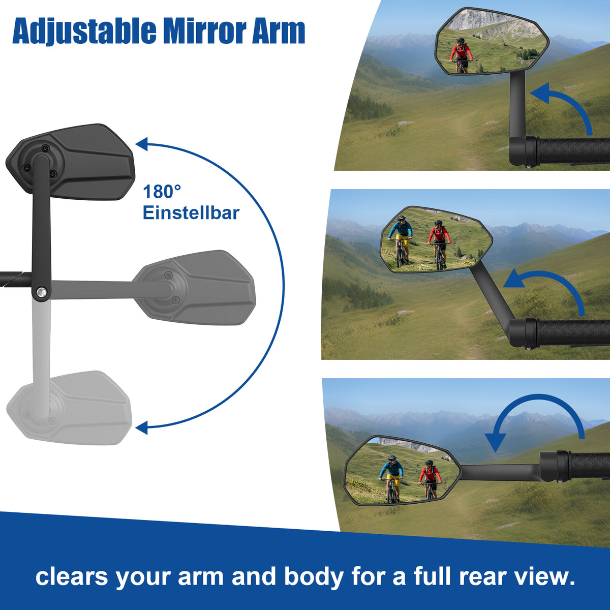 Diyife Bar End Bike Mirrors, HD Version Bicycle Mirrors for Handlebar