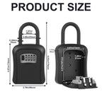 Key Lock Box, [5 Keys Capacity] Diyife 4-Digit Combination Key Safe Box Weatherproof, Removable Shackle for Hanging Mounted, Portable House Key Box for Outdoor, Home, Garage, Office-Black