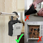 Key Safe Heavy Duty, [Waterproof] Diyife Portable Lock Box with Removable Shackle, Wall Mounted and Resettable 4 Digit Combination Key Storage Lock Box for House Keys, Car Keys [5 Keys Capacity]-Grey