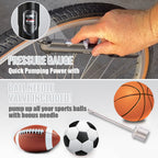 Diyife Bike Pump [Classic Edition] [with Pressure Gauge] – Mini Bicycle Pump with Needle, Glue-Free Connection Kit, Valve Caps & Mount – Fits Presta/Schrader