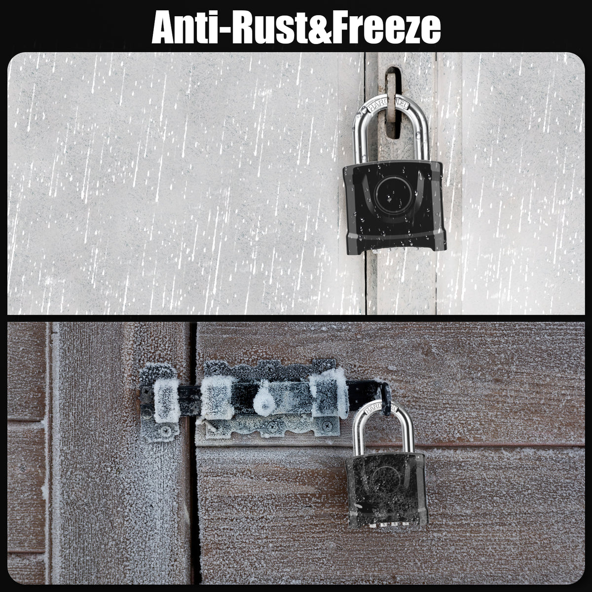 Large Heavy Duty Combination Padlock, [8mm Thick Shackle] Diyife 54mm Locker Lock, 4 Digit Weatherproof Padlock, [One-Click Open] Combination Lock for Gate, Hasp, Gym, School, Shed, Fence, Cabinet